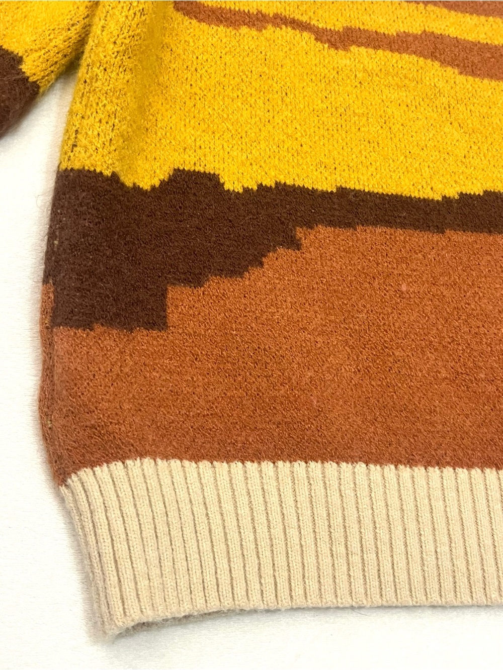 Mymore Women’s Western Cowgirl Cowboy Pullover Crewneck Tan Brown Orange Sweater - Picture 15 of 16